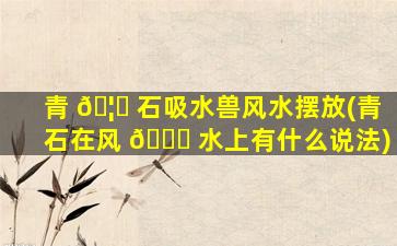 青 🦆 石吸水兽风水摆放(青石在风 🍀 水上有什么说法)